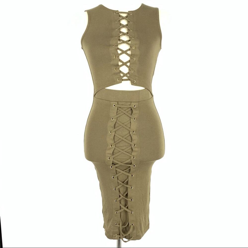 Hot & Delicious Olive Green Bodycon‎ Dress Small NWT